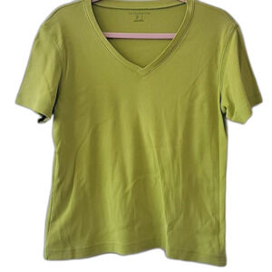 Bold Colorful Liz Claiborne Women's Lime Short Sleeve Tee